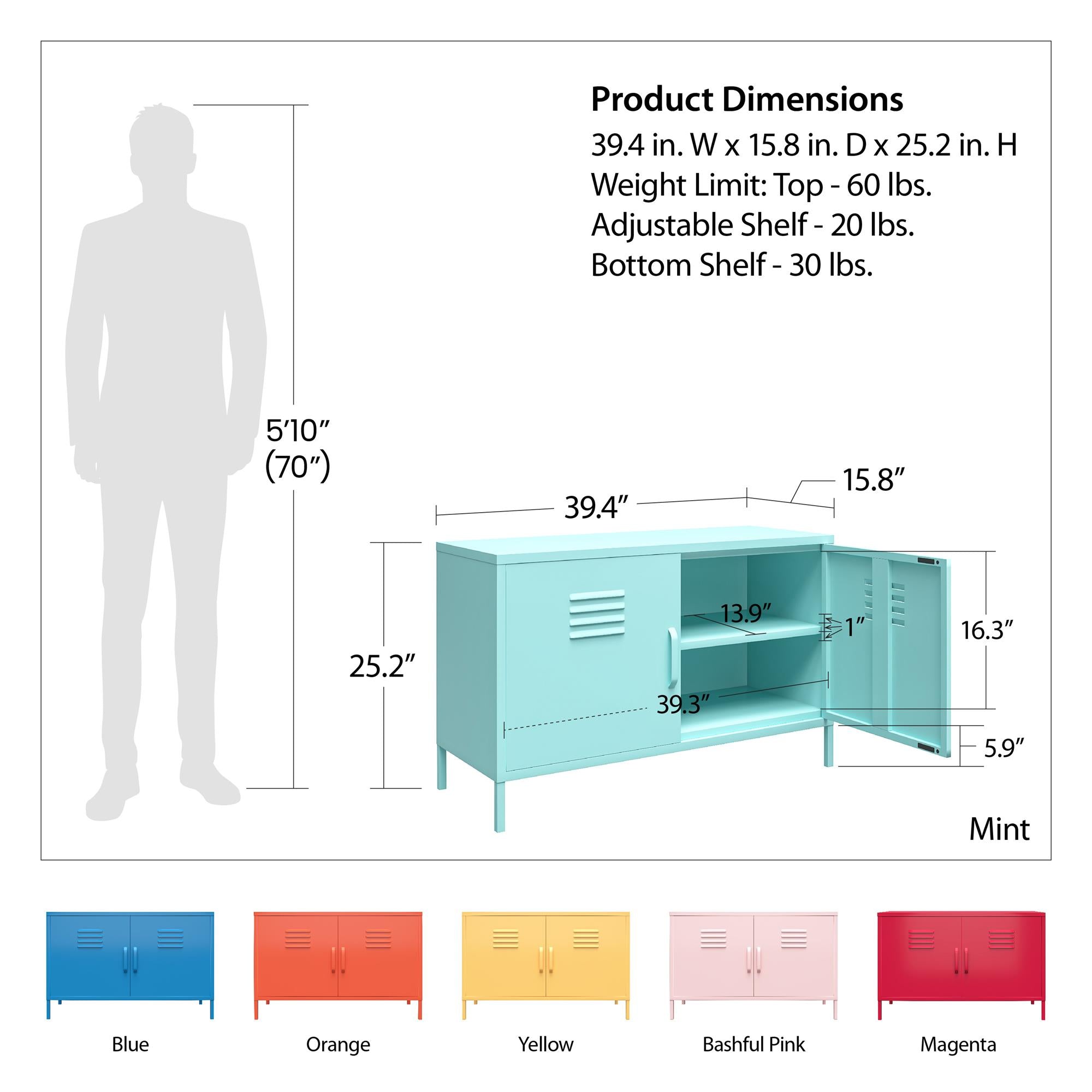 Novogratz cache 2 door metal locker accent cabinet discount