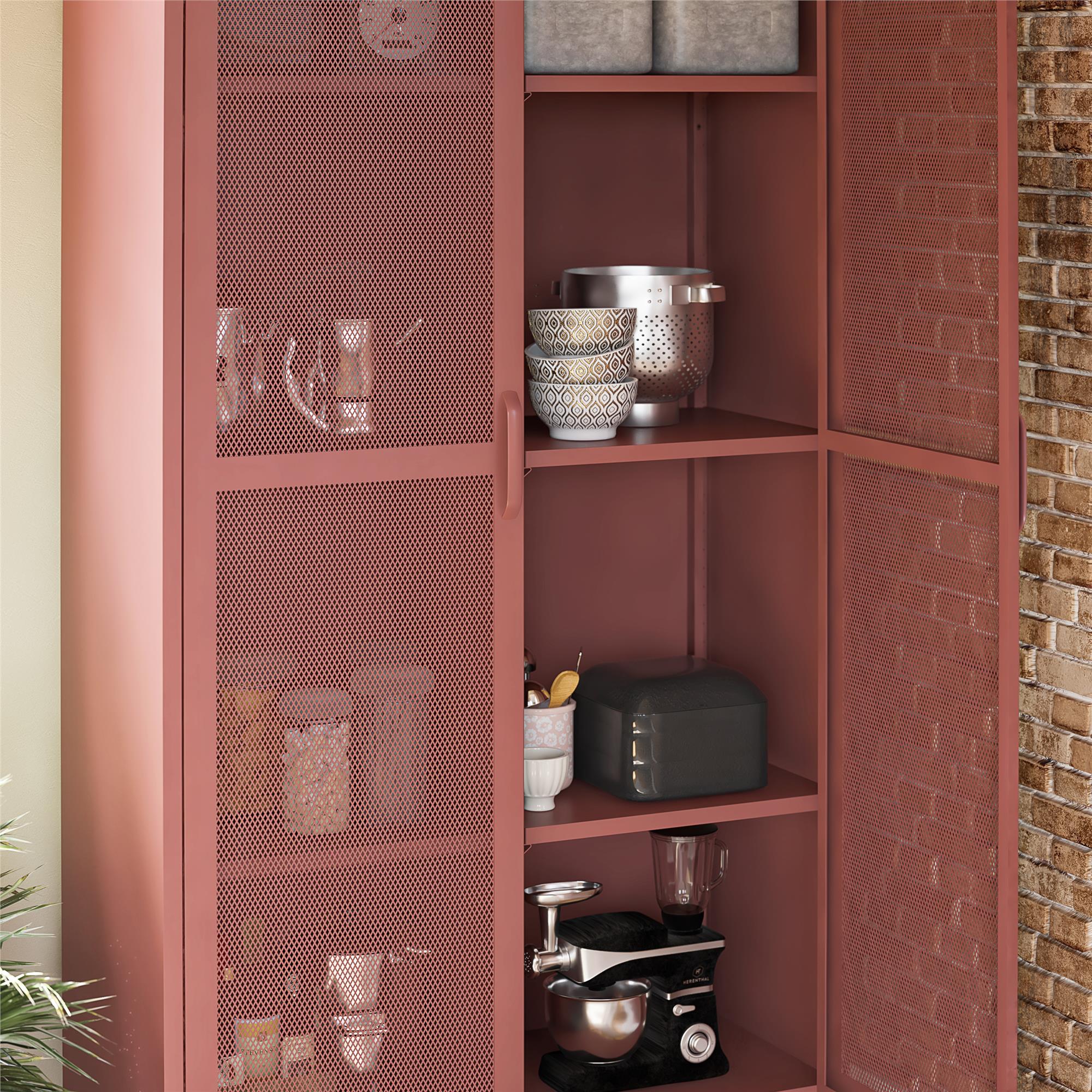 Tall storage cabinet with doors and shelves online