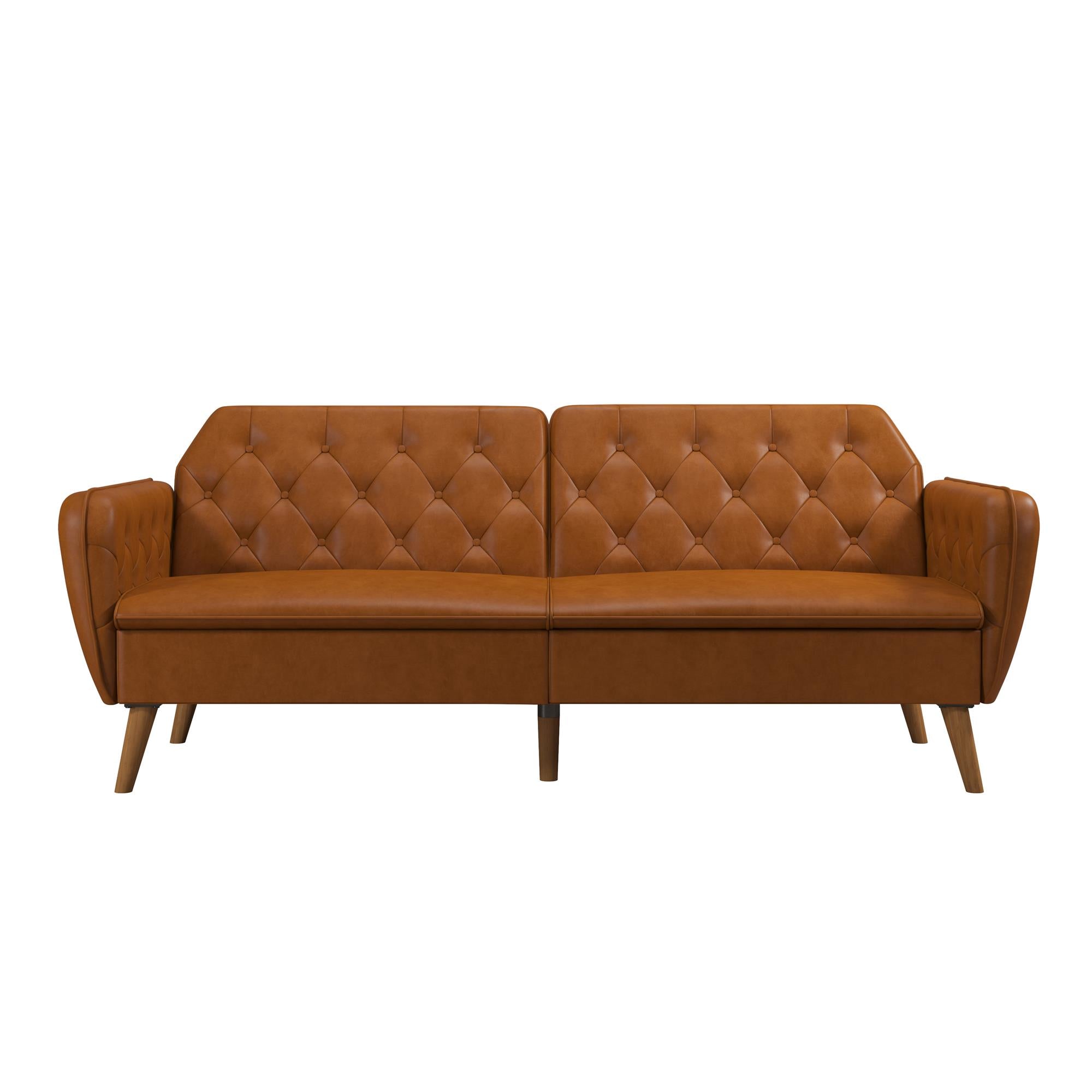 Tallulah Memory Foam Futon Faux Leather The Novogratz