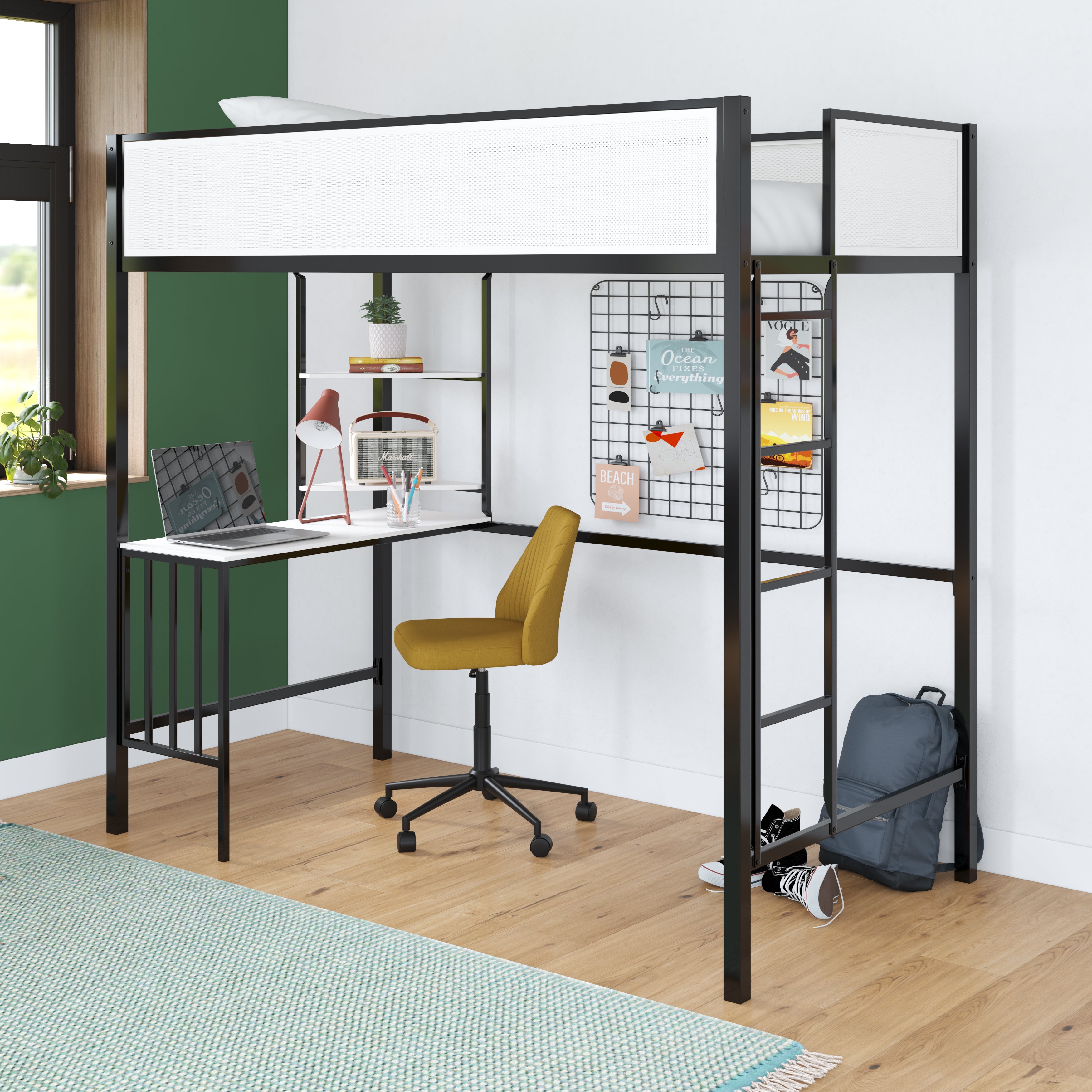 Novogratz maxwell metal loft bed online