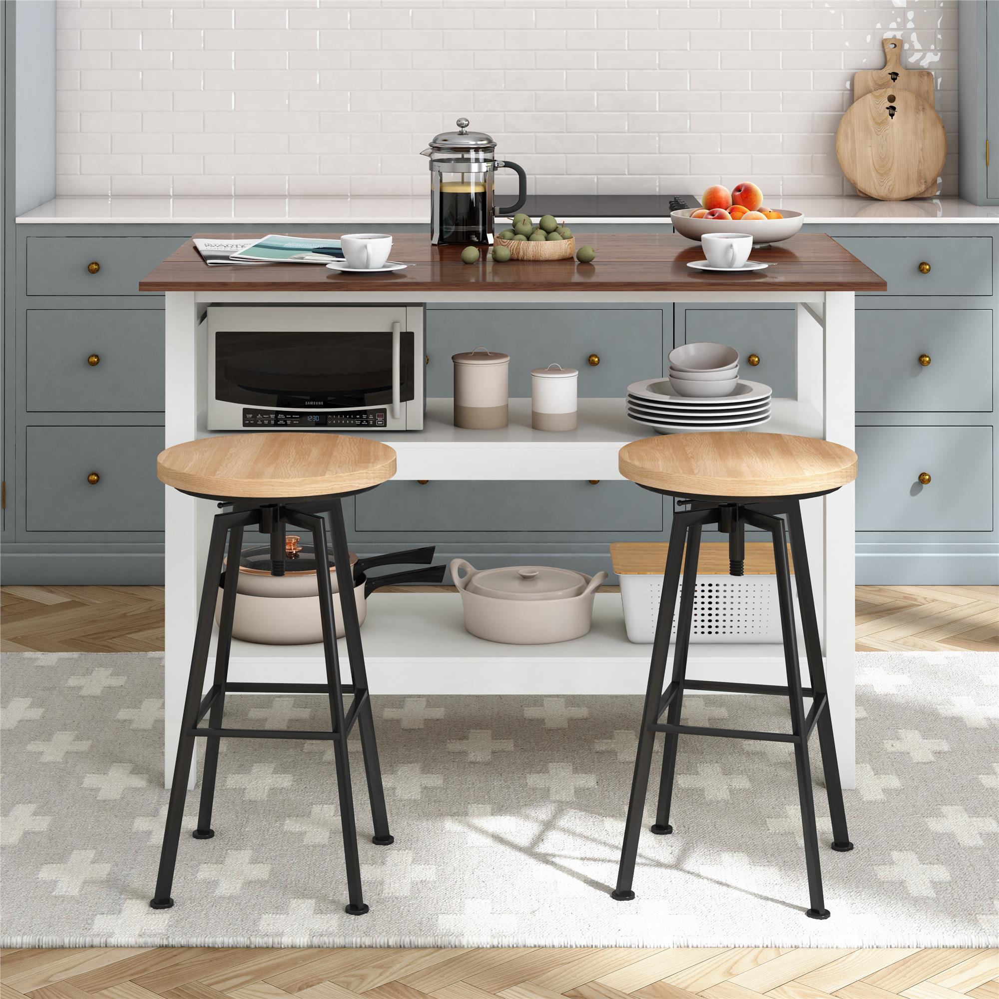 Tallen Kitchen Island Flip Table The Novogratz