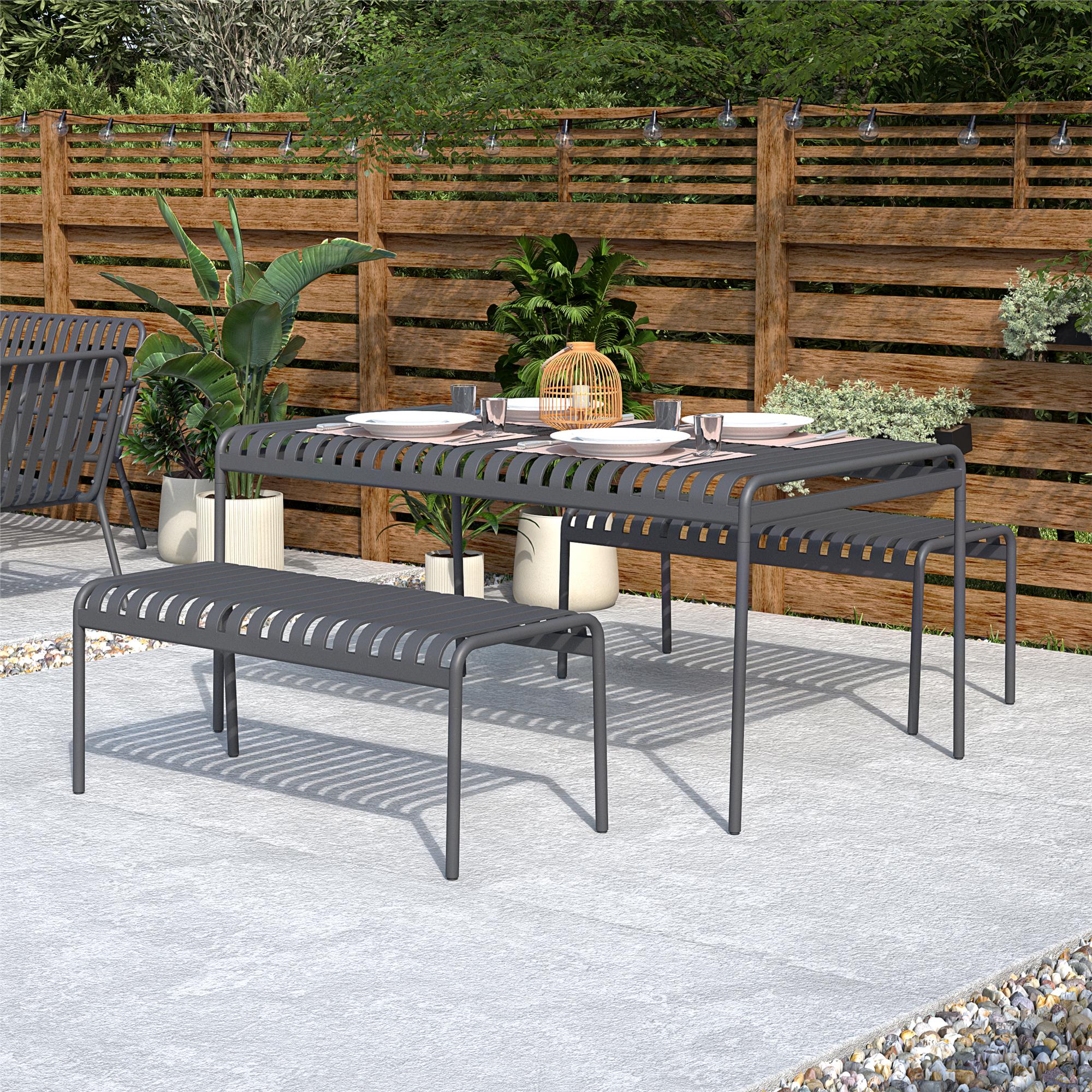 Patio table with bench 2025