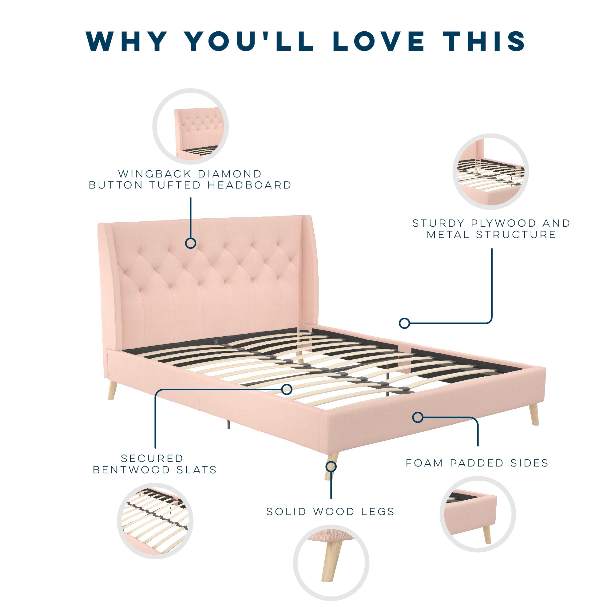 Her Majesty Upholstered Bed The Novogratz