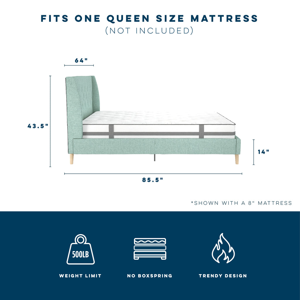 Novogratz her majesty upholstered linen bed online