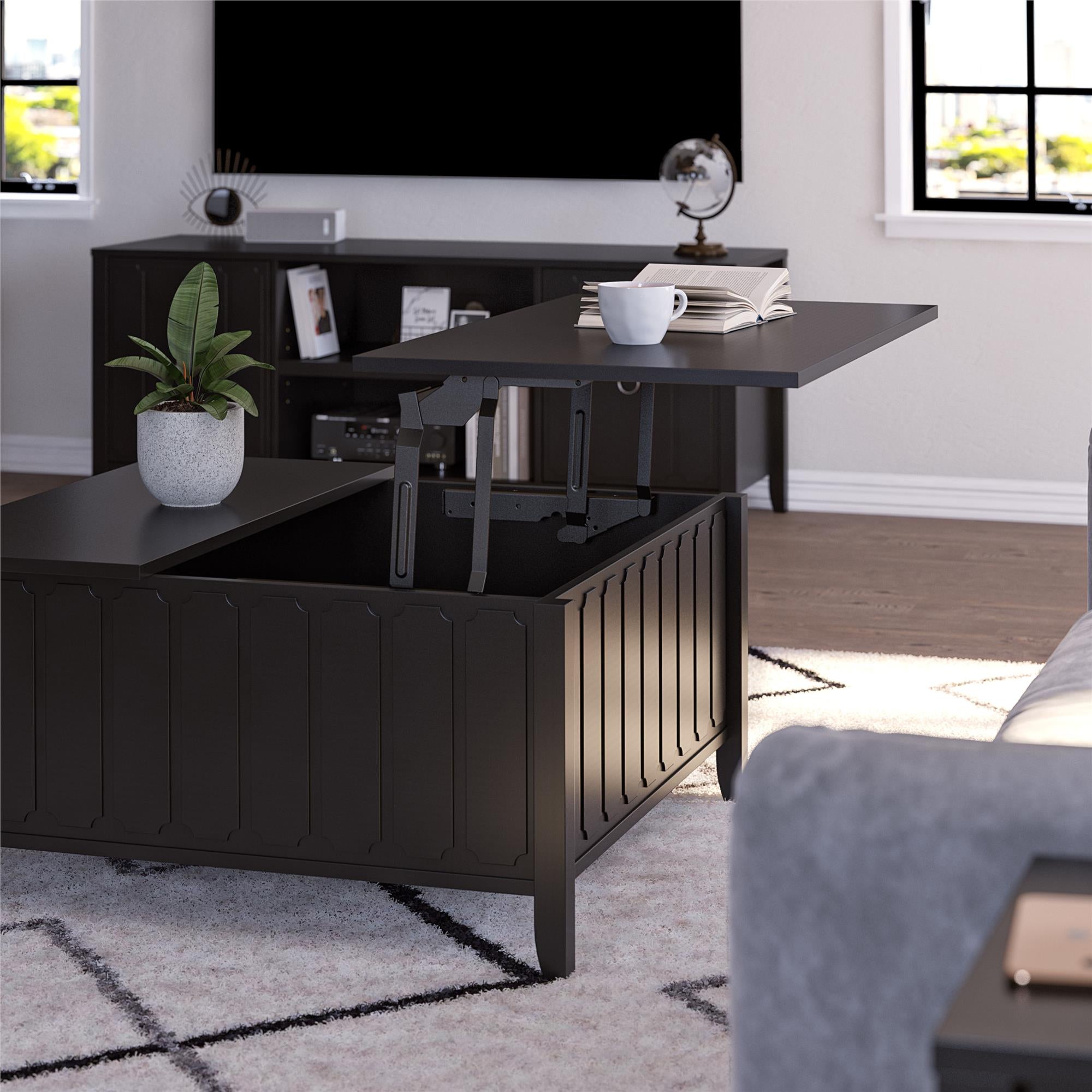 Black lift on sale top coffee table