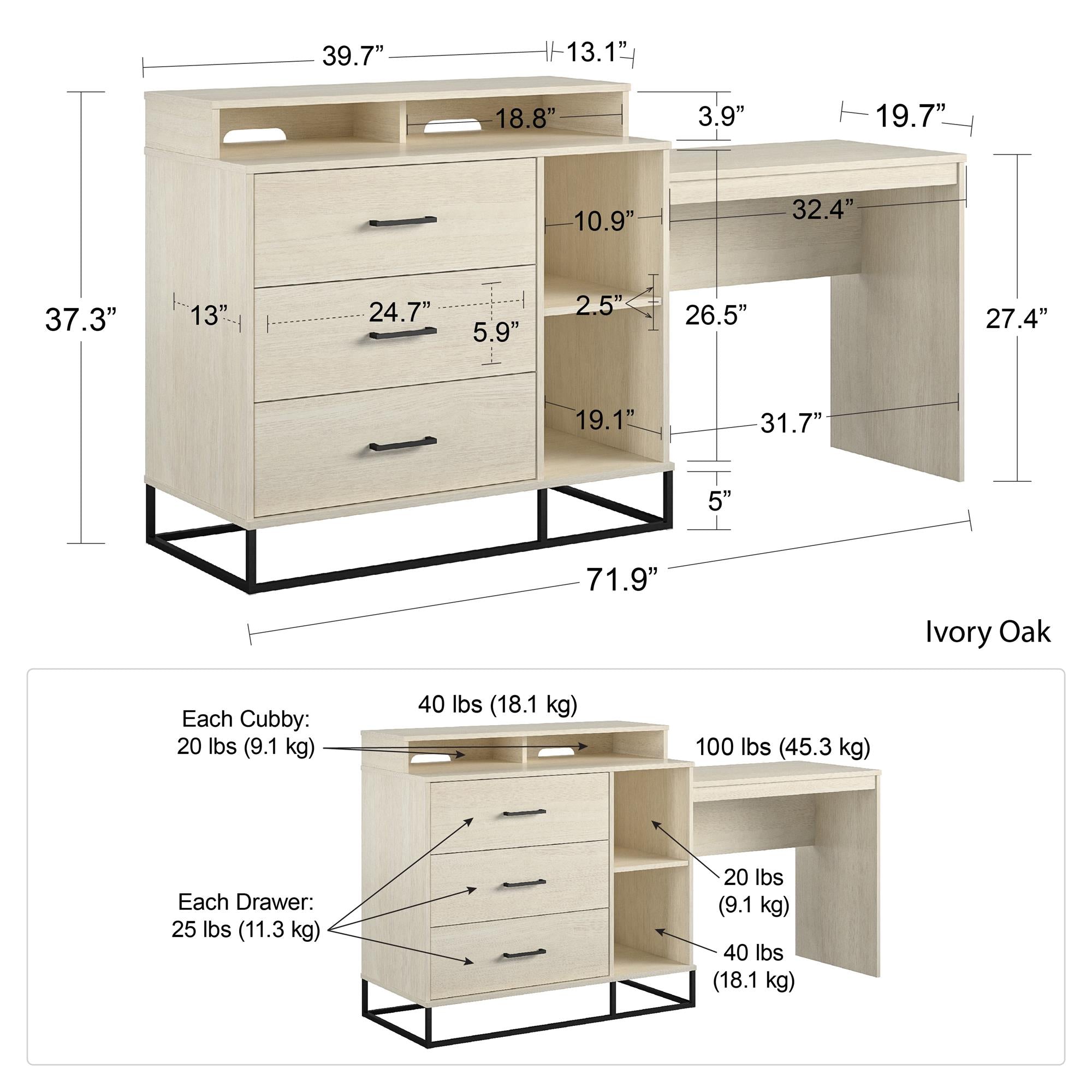 3 in 1 media dresser and desk deals