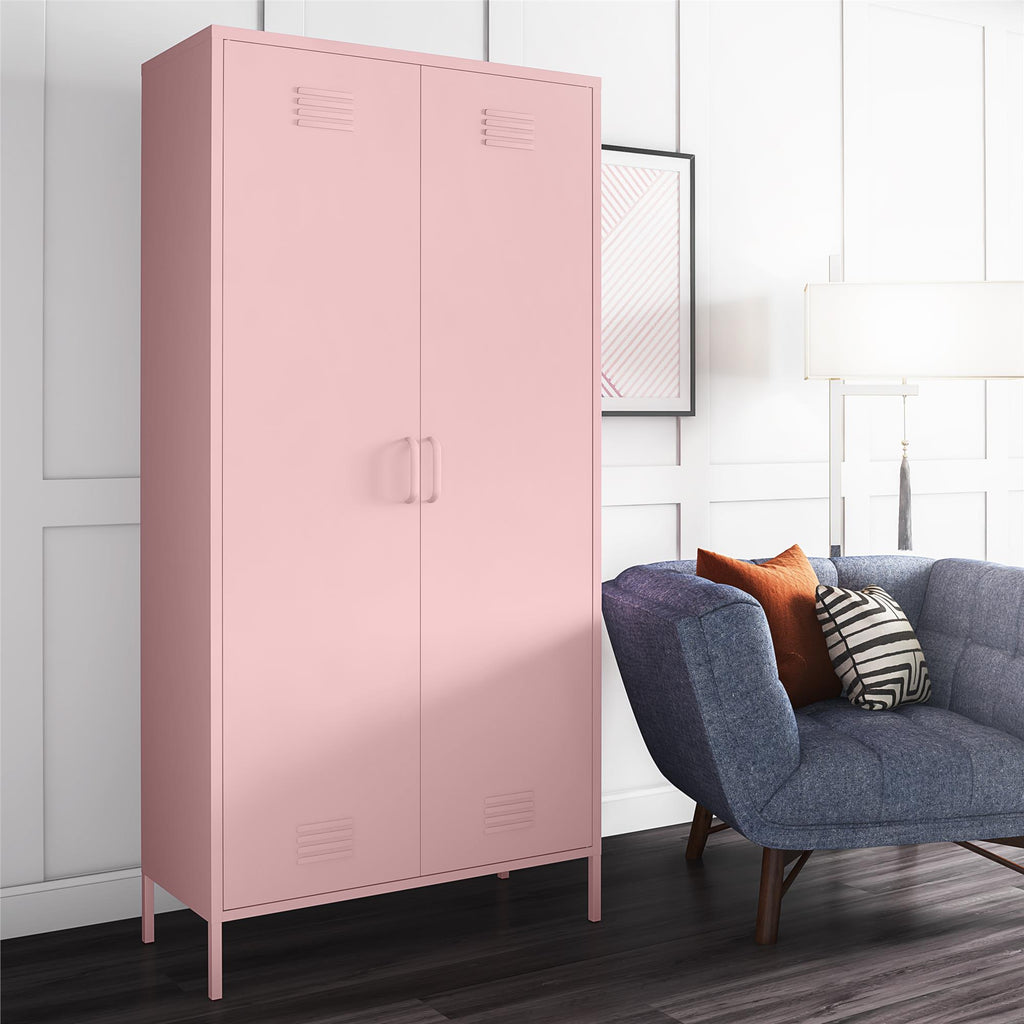 Cache Tall 2 Door Metal Locker Storage Cabinet The Novogratz