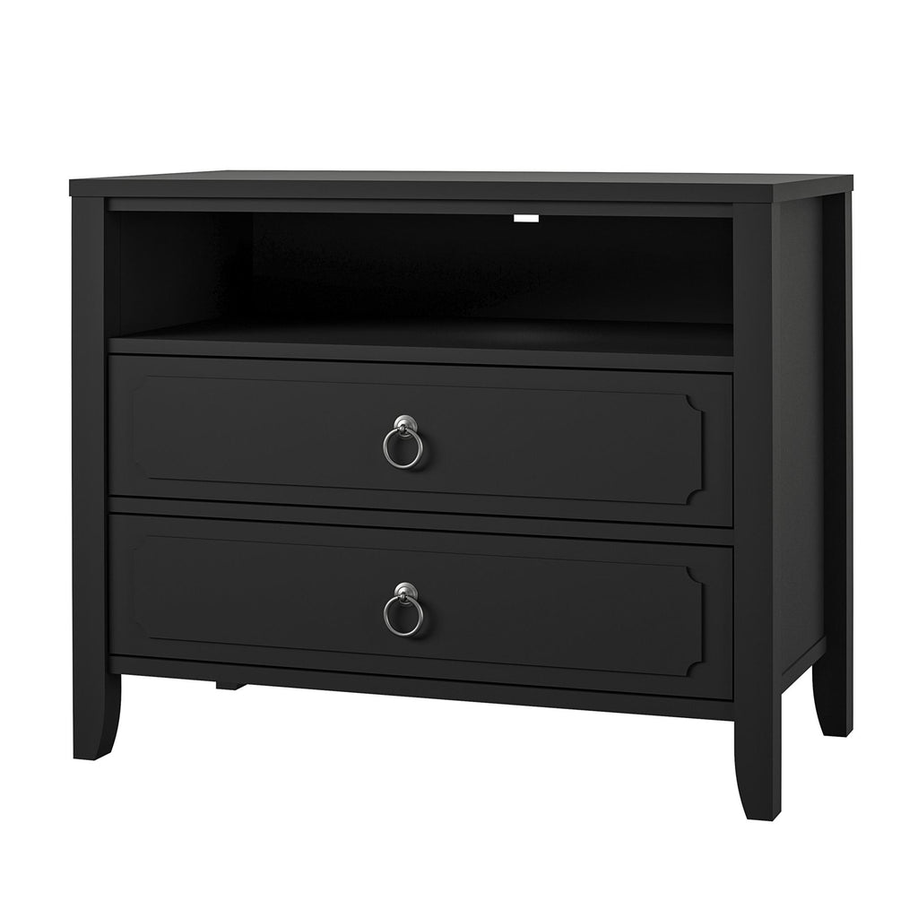 Two black nightstands deals