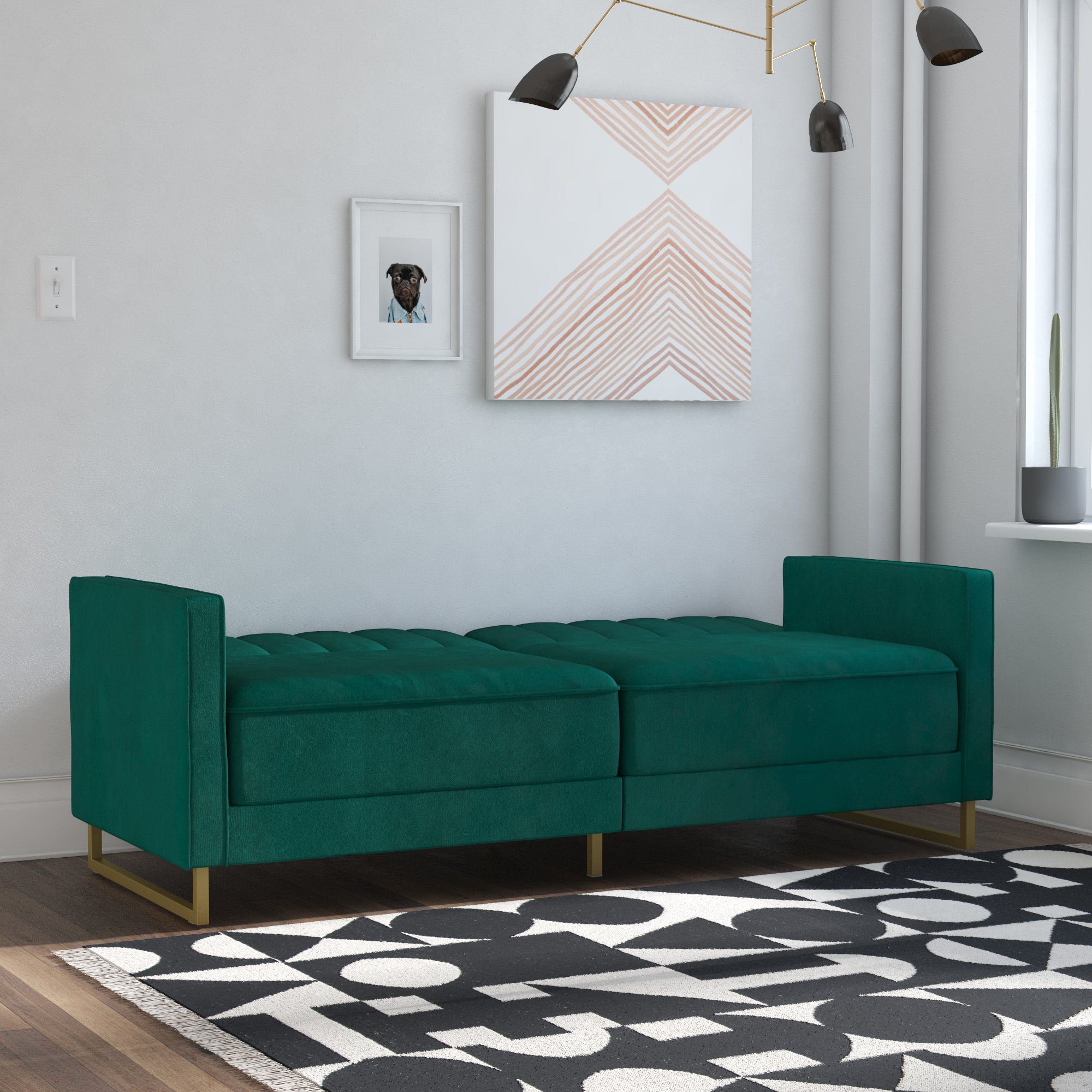 Novogratz skylar coil futon store modern sofa bed and couch