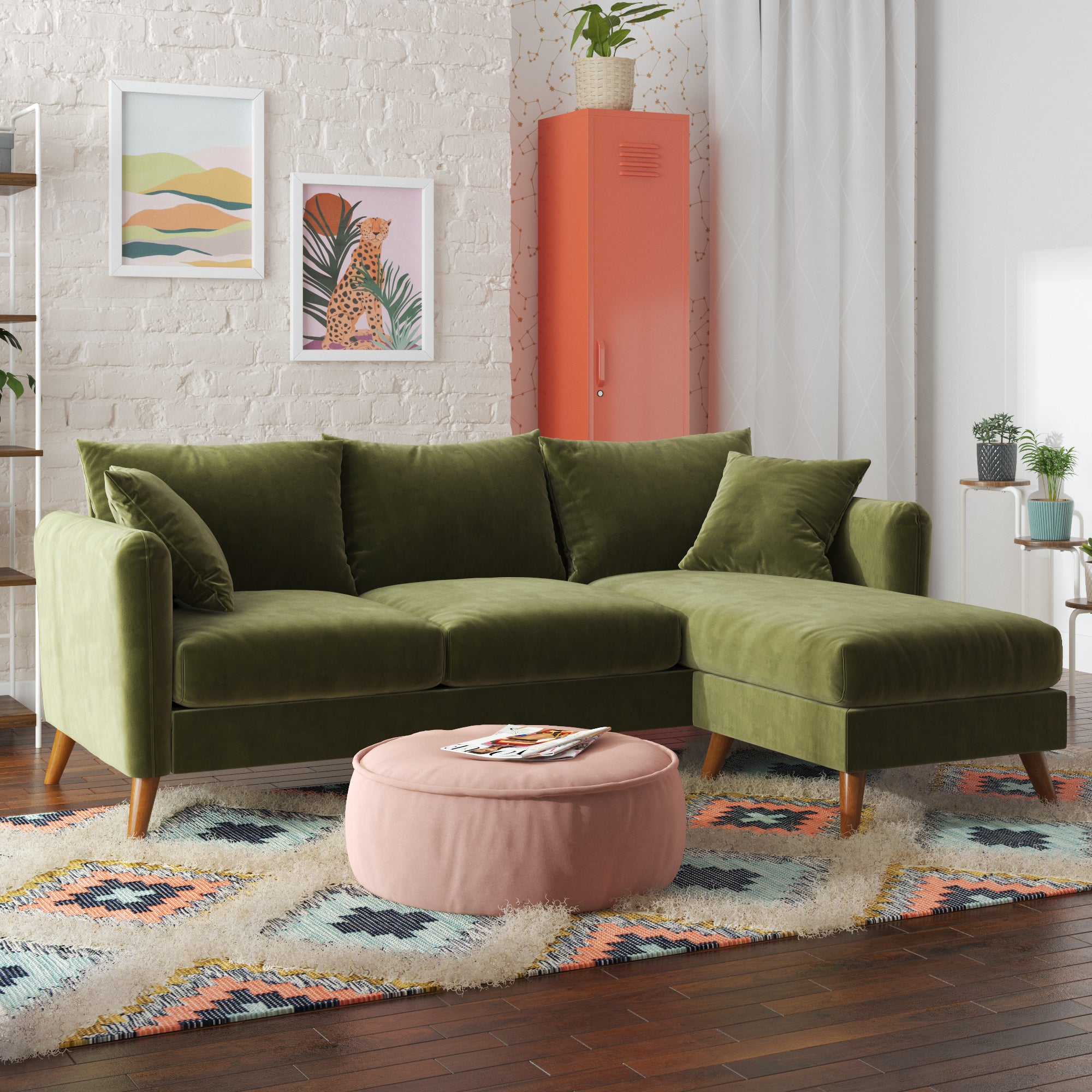 Magnolia Sectional Sofa With Pillows - Novogratz : Target