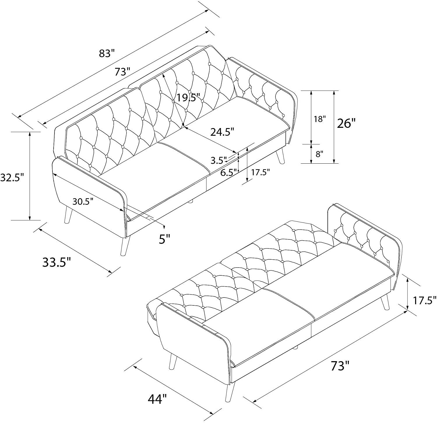 Tallulah Memory Foam Futon And Sofa Bed Green - Novogratz : Target